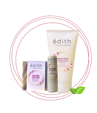 kit sapone solido crema mani balsamo labbra edithcosmesi bio